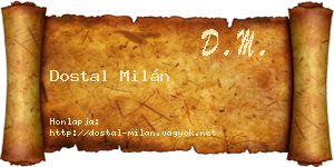 Dostal Milán névjegykártya
